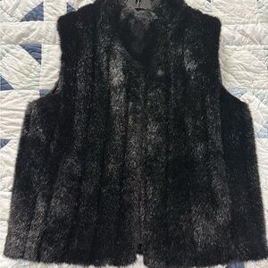 Fabulous Furs Black Faux Fur Vest